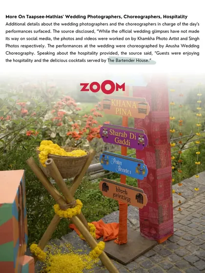 Zoom TV also covered the beautiful wedding, mentioning that "Guests were enjoying the hospitality and the delicious cocktails served up by The Bartender House."