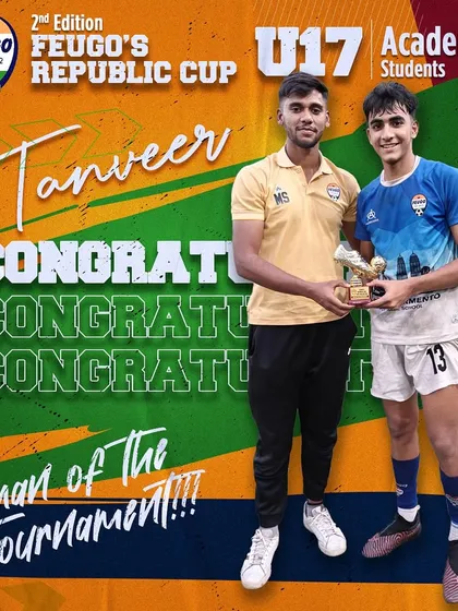 Tanveer, named Man of the Tournament for his exceptional performance in the U-17 Republic Day Cup.