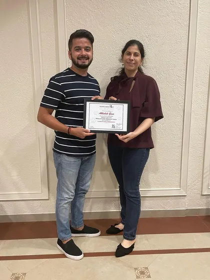 I believe in learning from the best. Here I am with one of my mentors, Shirin Merchant, who laid the foundation for my career. Choosing the right mentors is crucial, and I'm grateful for the guidance I've received.