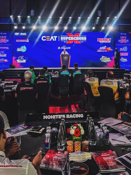 A view from the auction floor of the world's first franchise-based Supercross Racing League (ISRL) auction. We managed the entire event, including the custom software that powered the bidding.