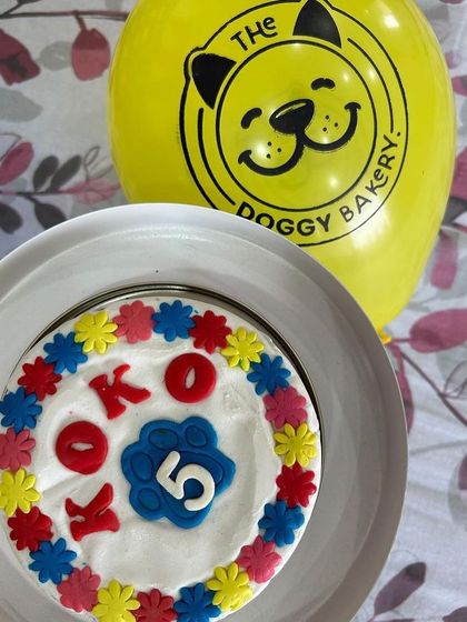 A duplicate image of Koko's cake, emphasizing the bright and cheerful design that's perfect for a happy celebration.