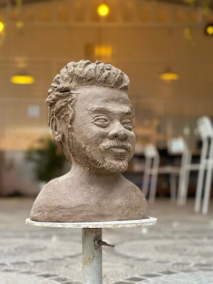 Another angle of the expressive bust, showing the incredible detail in the hair and facial features.