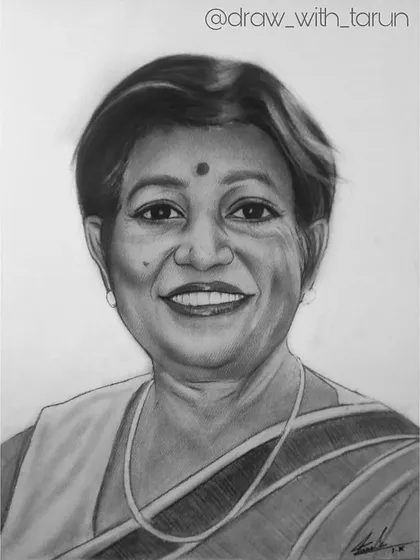 A 12x15 inch commissioned graphite portrait. I worked to create a faithful and dignified representation, focusing on the warm smile and the soft texture of the sari.