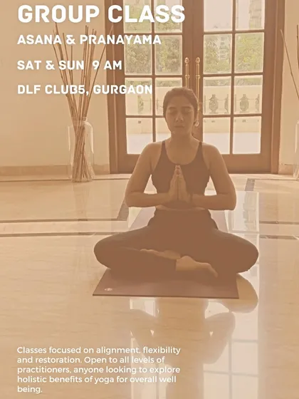 My weekend group classes at DLF Club5 are open to all levels. We focus on alignment, flexibility, and restoration to help you explore the holistic benefits of yoga for overall wellbeing.
