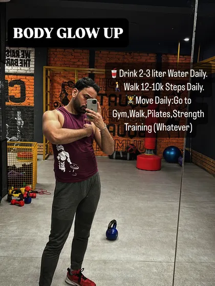 A look at my physique during the June Glow Up challenge. This shows how simple habits like drinking enough water, walking, and daily movement contribute to a body transformation.