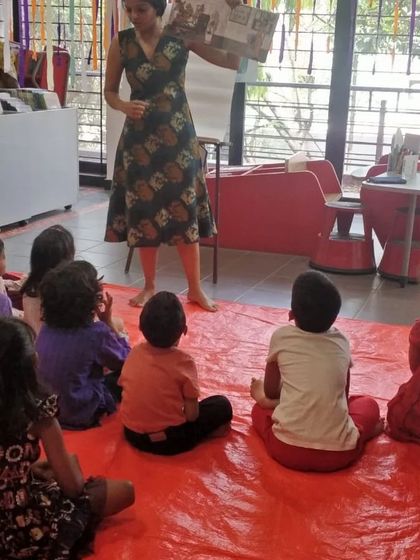 A duplicate image of the storytelling session, capturing the magical atmosphere.