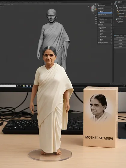 This model honors Smt. Sitadevi Ji, who we call Mother. She challenged the notion that Yoga was only for men and authored the first book on Yoga for women, supporting our mission to spread Yoga to all.