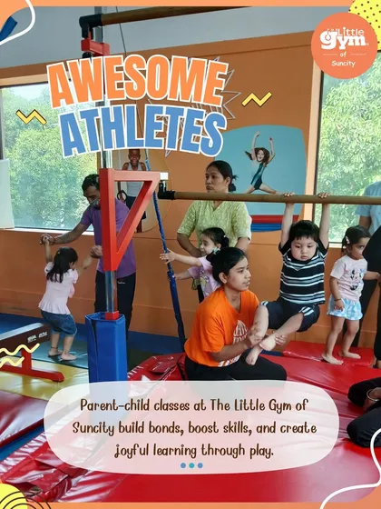 Our parent-child classes are all about creating joyful memories while nurturing early development. It's a special time for you and your little one to bond, play, and grow together.