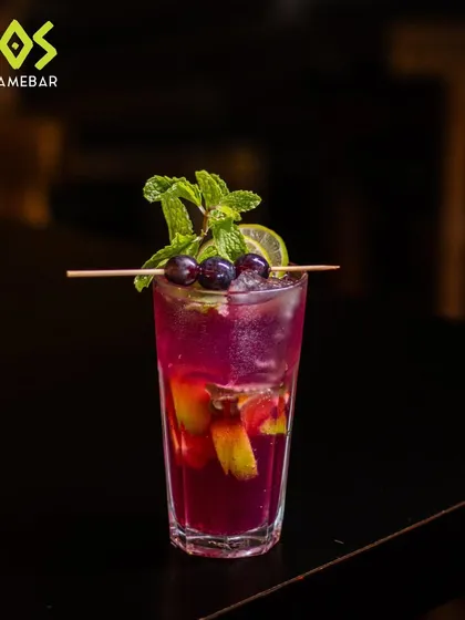 Our cocktails are as bold as your high score. This fruity, purple concoction is a perfect example of mixing fun with flavor.