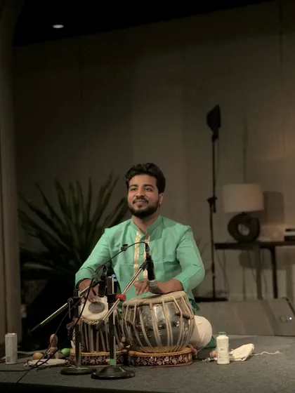 Enjoying the ambiance while performing at the Hyderabad concert.