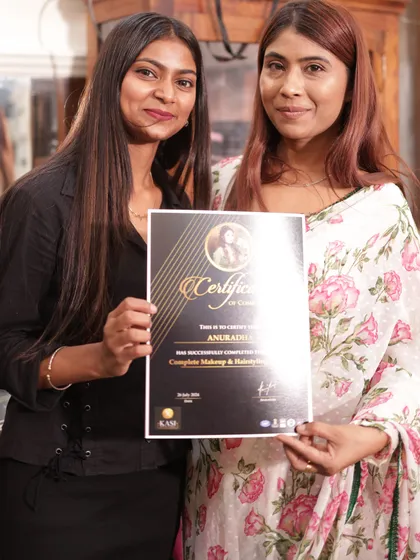Anuradha, officially a certified makeup and hairstyling pro.