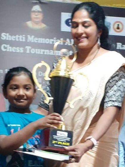 Another great achievement for Shivani, who won second prize in the Under-7 category at the 1st Torpedoes FIDE Rapid Rated Chess Tournament in Kundapura.