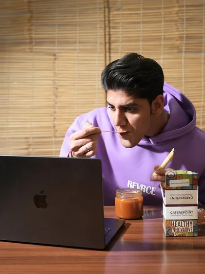 Winter is here, and so is comfort in a bowl. This image captures the cozy feeling of enjoying our freshly made soups while working from home.