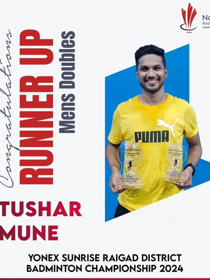 Tushar Mune also achieved the runner-up position in the Men's Doubles, proving his versatility and strength in multiple events.