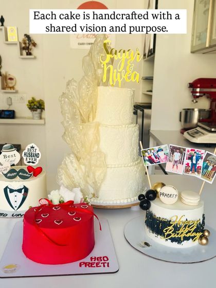 Every cake here is handcrafted with a shared vision and purpose, from a "Best Husband Ever" cake to a grand multi-tiered wedding cake.