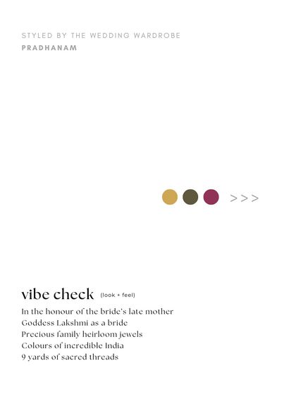 A vibe check for the heirloom look, combining the memory of the bride's late mother with precious family jewels and the sacred threads of a Kanjeevaram.