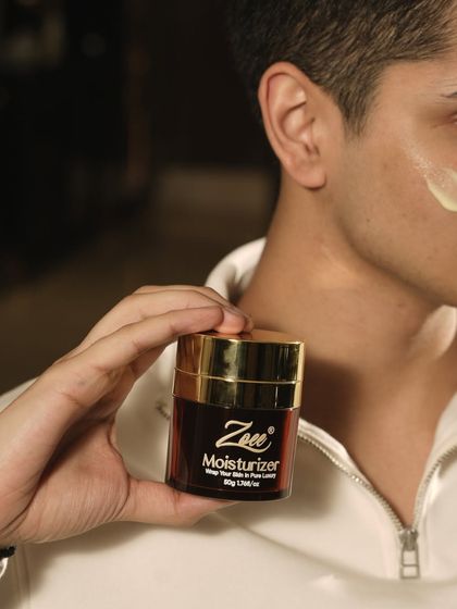 Hydration is for everyone. Here, my moisturizer is shown as an essential step in a man's skincare routine, providing the necessary moisture for healthy, comfortable skin.