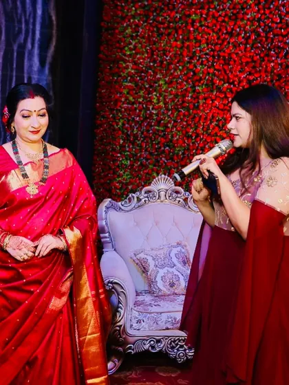 A close-up shot of me interacting with the lovely lady celebrating her silver jubilee. Her grace and happiness were inspiring.