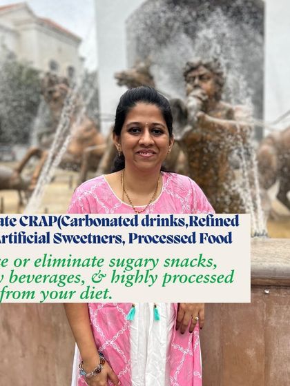 To manage blood sugar, it is important to eliminate CRAP from your diet: Carbonated drinks, Refined foods, Artificial sweeteners, and Processed foods. Reducing these can make a huge difference.