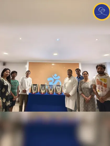 A photo from our Guru Purnima celebration. Keep an eye on our schedule for upcoming festivals and special events where we gather in devotion and joyful connection.