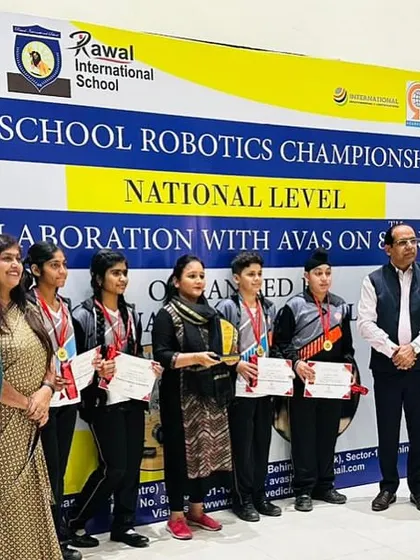 Winners of the AVAS Robotics Olympiad at St. Mary's in Faridabad receiving their awards. We are bridging the gap between today's students and tomorrow's tech innovators.