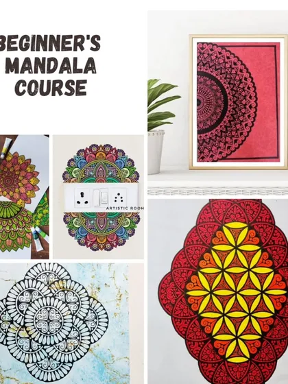 A glimpse into the beautiful results from my Beginner's Mandala Course. You'll learn to create everything from colorful mandalas for home decor to detailed geometric patterns, all from the ground up.