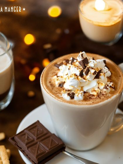 A cozy cup of hot chocolate from Pret A Manger. During colder months, our cafes provide a warm and inviting atmosphere to work or relax in comfort.