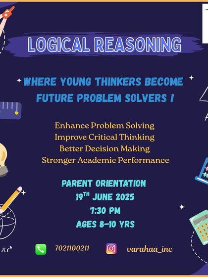 In our Logical Reasoning program, young thinkers become future problem solvers. This course for ages 8-10 is designed to enhance problem-solving, improve critical thinking, and lead to stronger academic performance.