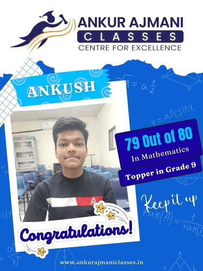 Celebrating our Grade 9 topper, Ankush, who scored an incredible 79 out of 80 in Mathematics. We focus on building a strong foundation right from the junior classes.