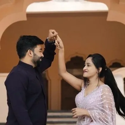 More images from engagement ceremonies and pre wedding shoots. This collection showcases a wide range of styles and color palettes, from playful and romantic to bold and regal, all custom designed for the couple's celebration.