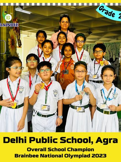 A group photo of the winners from Grade 2B at DPS Agra, the 2023 Overall School Champion.
