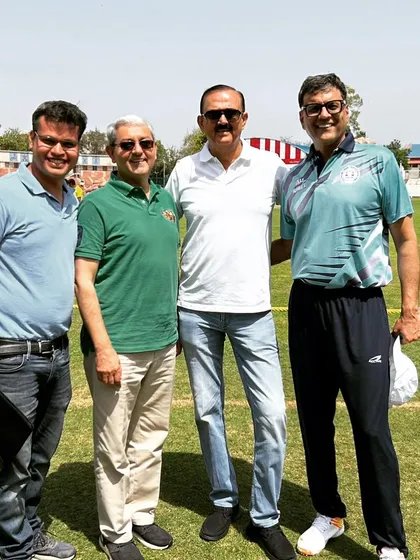 With friends and colleagues from the SCBA at the cricket tournament. The company of friends makes the game even more enjoyable.