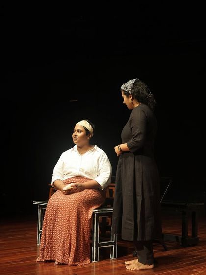 A still from a rehearsal of "The House of Bernarda Alba."