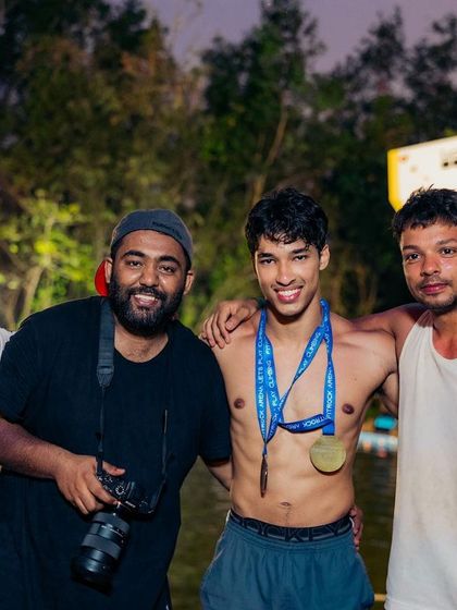 A moment of celebration for the men's champion and his friends. These are the moments that make all the hard work and training worthwhile.