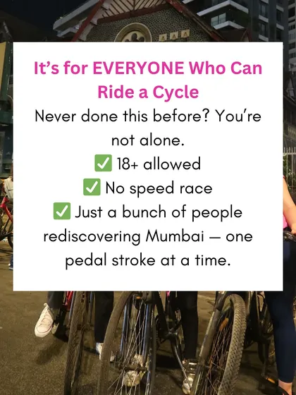 Beyond just learning, I offer unique experiences like our Mumbai Midnight Cycling tour. It is not a race, just a fun way for anyone who can ride to rediscover the city's magic on two wheels.