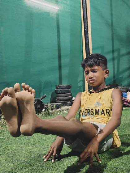 The face of pure effort. This young boy is pushing his limits to master the L-sit, building the mental and physical toughness that defines a Califit athlete.