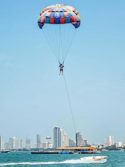 Get a new perspective on Pattaya's coastline by parasailing high above the water. It's an exhilarating experience that combines stunning views with a serious adrenaline rush, and we can book it for you.