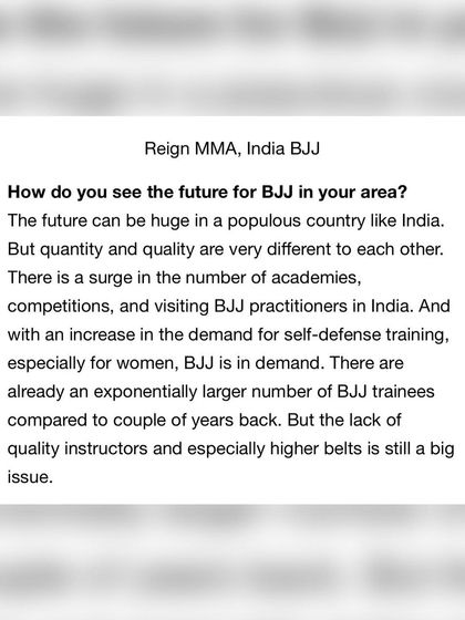 Our thoughts on the future of BJJ in India. We are focused on providing quality instruction to meet the growing demand.