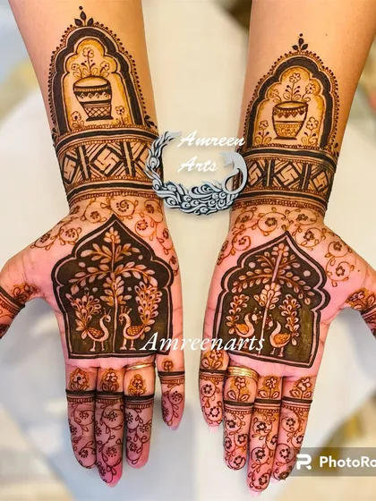A lovely design featuring two peacocks under a tree of life, a beautiful symbol of growth and togetherness.