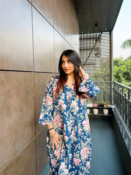 A lovely floral co-ord set from Akshita Pundir's ready-to-wear collection. This post highlights the comfort and style of the linen fabric, perfect for casual or office wear.