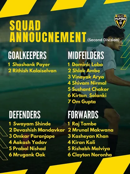The official squad announcement for our Second Division team, a squad forged through hustle, hunger, and heart.
