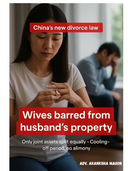 Global legal shifts can impact our own conversations about family law. This post analyzes China's new divorce law, which eliminates alimony and a wife's claim on her husband's individual property, sparking a debate on asset division and gender roles.