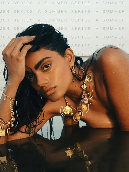 Our jewelry is designed for life's every moment, from grand celebrations to sun-kissed holidays. This image from our Summer Series with Shivan & Narresh captures the essence of modern, versatile luxury that you can take with you anywhere.