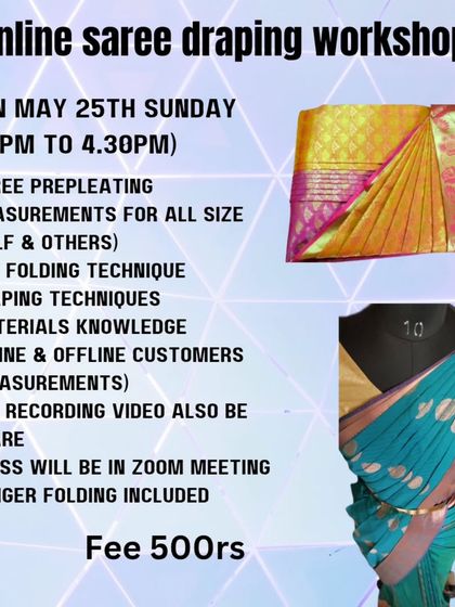 This flyer shows that I teach how to take measurements for both self-draping and for clients, a crucial skill for professionals.