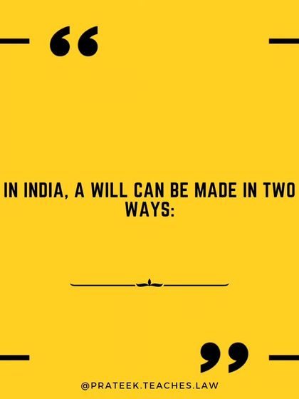 In India, a will can be made in two ways: registered or unregistered. I explain the differences and implications of both methods.