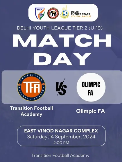 Announcing our U-19 match against Olimpic FA in the Delhi Youth League.