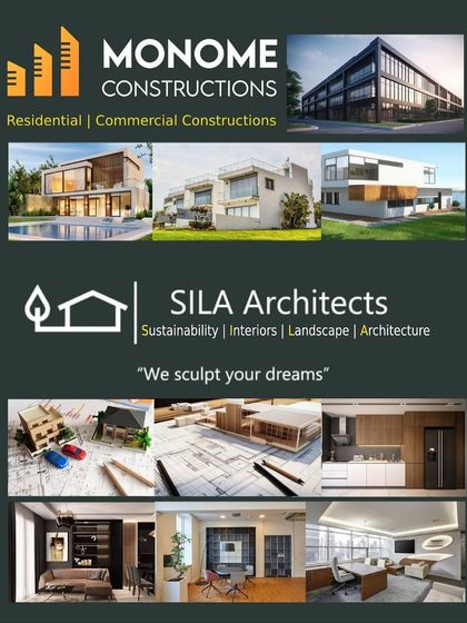 Our company brochure, showcasing our integrated services as a one-stop solution for all architectural and construction needs, from design by SILA Architects to execution by Monome Constructions.