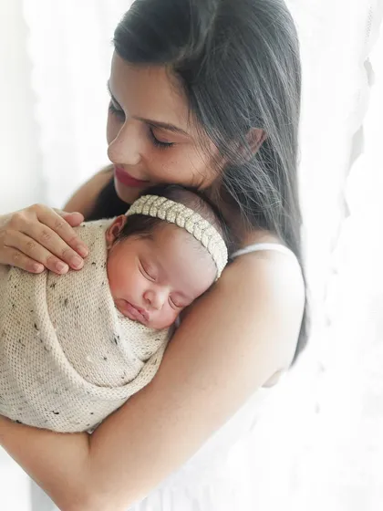 It fills my heart to document a family's journey. I photographed Amruta's maternity session, and now capturing her with her gorgeous baby girl is truly special.