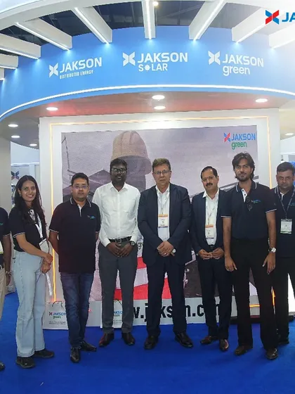 The dedicated team representing Jakson's Distributed Energy, Solar, and Green businesses at the REI Expo. Together, we are showcasing a unified vision for an integrated and sustainable energy future.