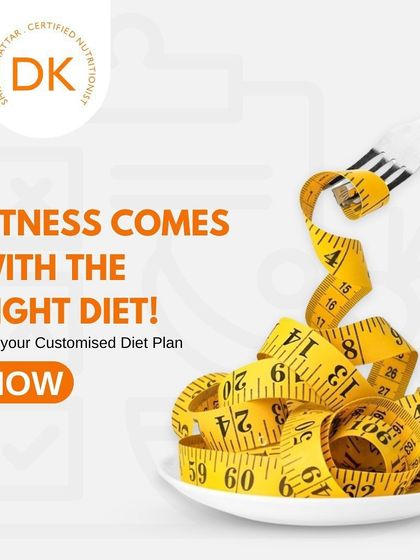 Fitness comes with the right diet. A measuring tape on a fork symbolizes that a customized diet plan is the most direct tool to achieve your fitness goals.